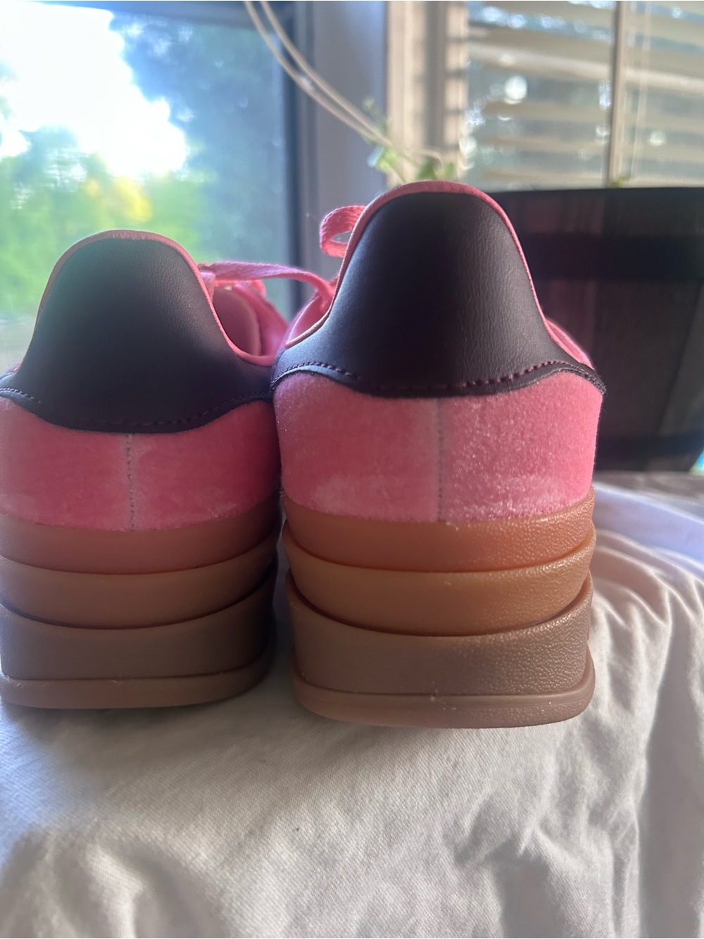 adidas Gazelle Platform Sneakers Pink and Brown - Picture 3 of 6